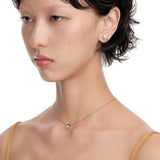 Ripple / Heart Shaped Flower Pendant Necklace