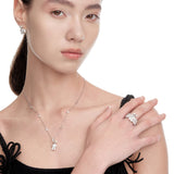 Paradise / Gemstone Patch up Mini Bear Pave Ring