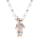 Paradise / Pearl Bowknot Bear Pendant Necklace