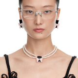 YVMIN X SHUSHUTONG / Square Bowknot Pearl Necklace