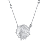 Mermaid / Silver Coin Long Necklace