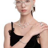 Paradise / Nacre Flower Double Layer Bracelet