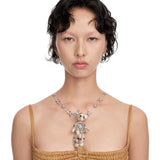 Paradise / Pearl Bowknot Bear Pendant Necklace