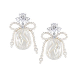 YVMIN X SHUSHUTONG / Pearl Bow Shell Earrings