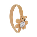 Paradise / Flocked Bear Gemstone Flower Hair Band