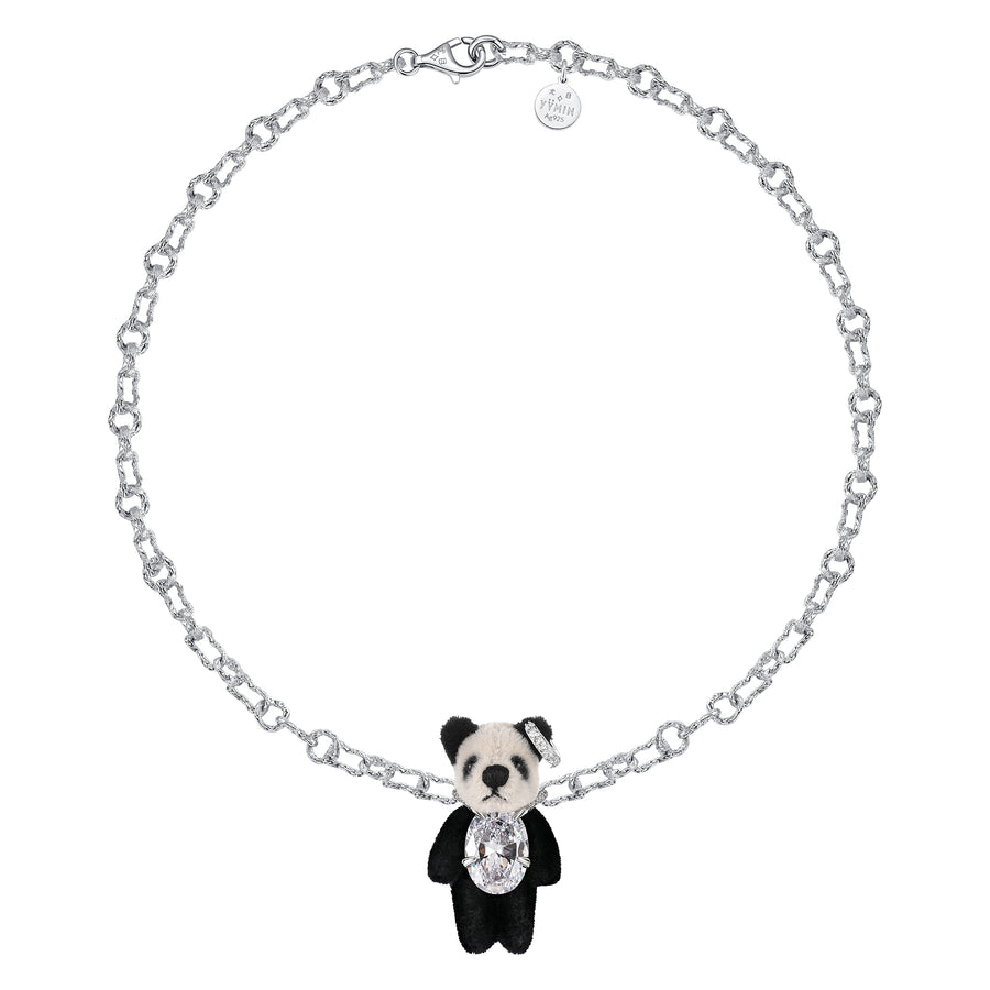 Paradise / Plush Panda Silver Chain Necklace