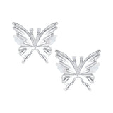 Ripple / Shell Butterfly Gemstone Earrings