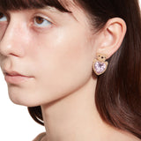 Paradise / Flocked Bear Head Heart Earring