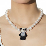 Paradise / Plush Panda Pearl Chain Necklace