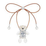 Paradise / Pearl Limbs Bear Leather Chain Necklace