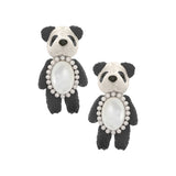 Paradise/ Flocked Panda Pearl Earrings