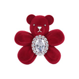 Paradise / Flocked Bear Gemstone Flower Hair Tie