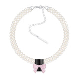 YVMIN X SHUSHUTONG / Square Bowknot Pearl Necklace