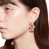 Paradise / Flocked Bear Gemstone Earring