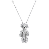 Paradise / Metal Lace Fabric Bear Pendant Necklace