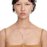 Ripple / Square Flower Branch Pendant Necklace