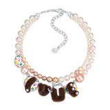 Paradise / LOVE Bear Pearl Double Layer Necklace