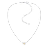 Ripple / Heart Shaped Flower Pendant Necklace