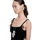 Paradise / Metal Lace Fabric Bear Pendant Necklace