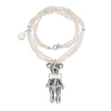 Paradise / Nacre Bowknot Bear Pendant Necklace
