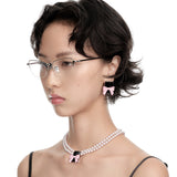 YVMIN X SHUSHUTONG / Natural Stone Square Bowknot Earring