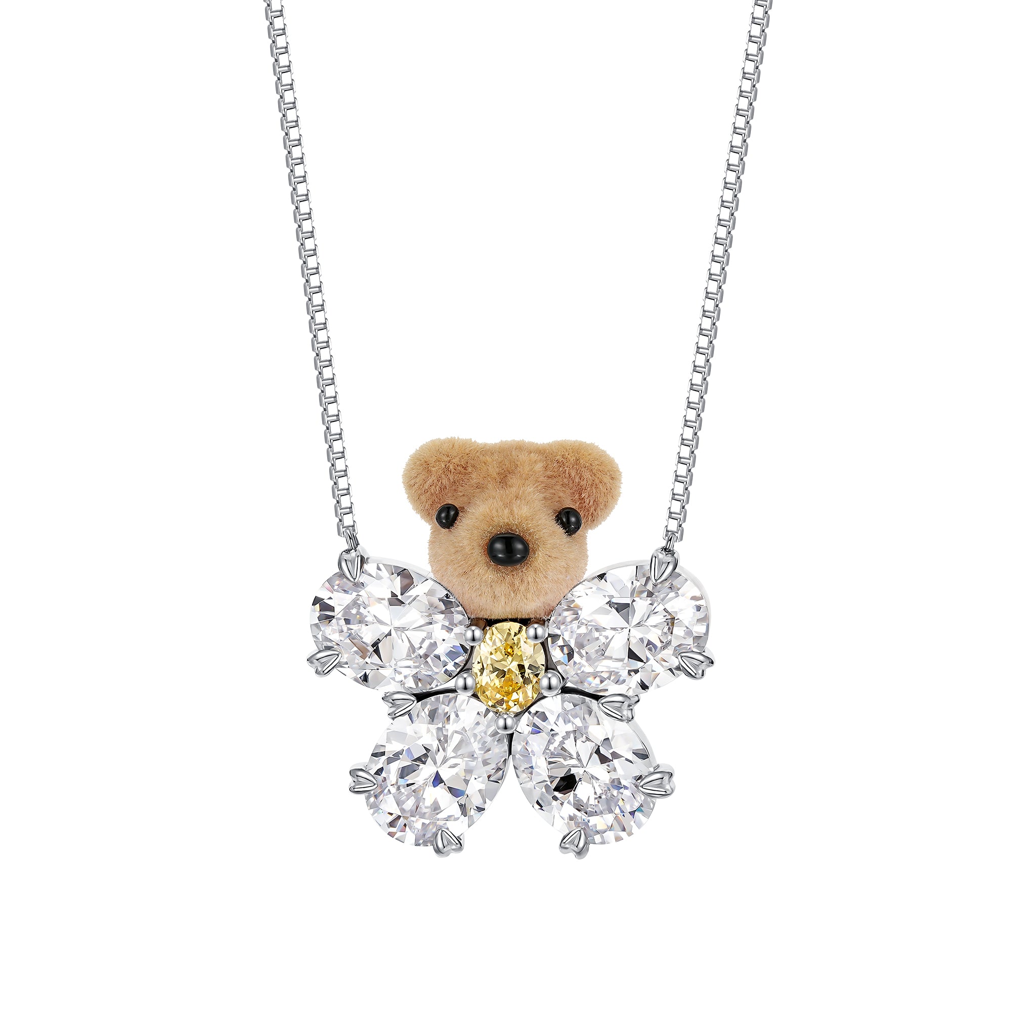 Paradise / Gemstone Flower Bear Necklace – YVMIN
