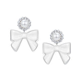 YVMIN X SHUSHUTONG / Ceramic Bowknot Pearl Earring