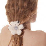 Paradise / Plush Bear Flower Gem Hair Tie