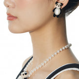 Paradise/ Flocked Panda Pearl Earrings