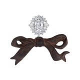 New Material / Wooden Bow Gemstone Earring
