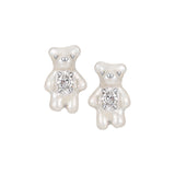 Paradise / Mini Pearlescent Bear Earrings