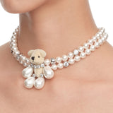 Paradise / Pearl Limbs Bear Double Layer Necklace