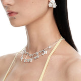Paradise / Cross Flower Nacre Layers Necklace