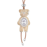 Paradise / Wooden Bear Gemstone Leather Chain
