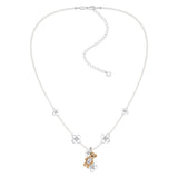 Paradise / Mini Flocked Bear Flowers Pearl Necklace