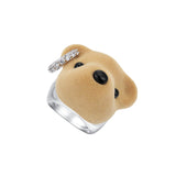 Paradise / Flocked Bear Head Ring