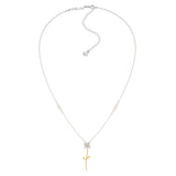 Ripple / Square Flower Pearl Chain Necklace