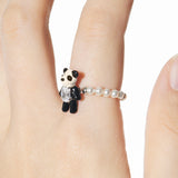 Paradise / Mini Panda Enamel Pearl Ring
