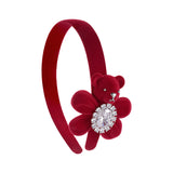 Paradise / Flocked Bear Gemstone Flower Hair Band