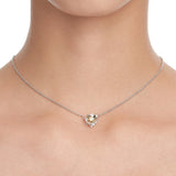 Ripple / Heart Shaped Flower Pendant Necklace