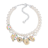 Paradise / LOVE Bear Pearl Double Layer Necklace