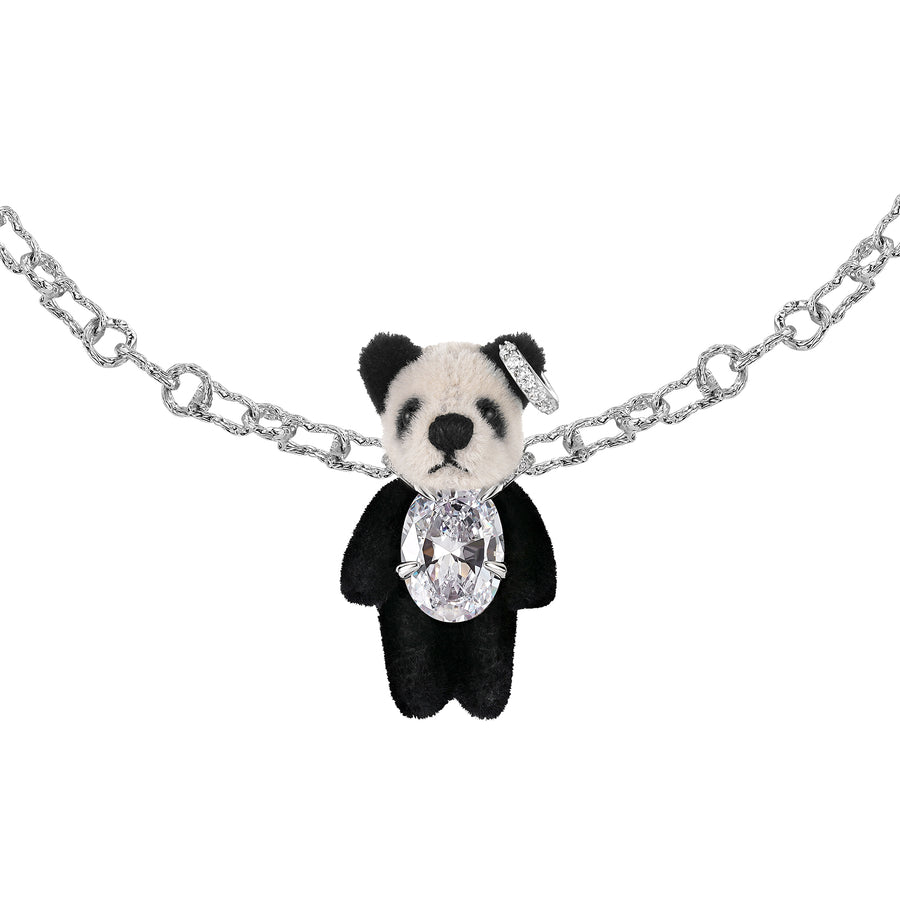 Paradise / Plush Panda Silver Chain Necklace