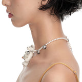 Paradise / Long Hair Bear Flowers Pendant Necklace
