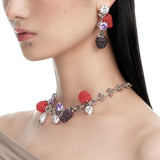 Paradise / Berries Gemstone Lock Necklace