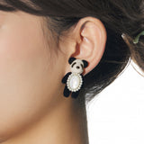 Paradise/ Flocked Panda Pearl Earrings