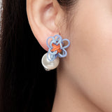 YVMIN X SHUSHUTONG / Rubber Band Flower Pearl Earring