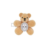 Paradise / Flocked Bear Gemstone Flower Hair Clip