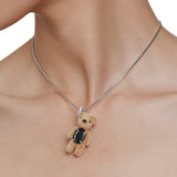 Paradise / Flocked Bear Gemstone Necklace