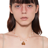 Tasty / Heart Shape Shell Pendant Pearl Necklace