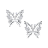 Ripple / Shell Butterfly Gemstone Earrings